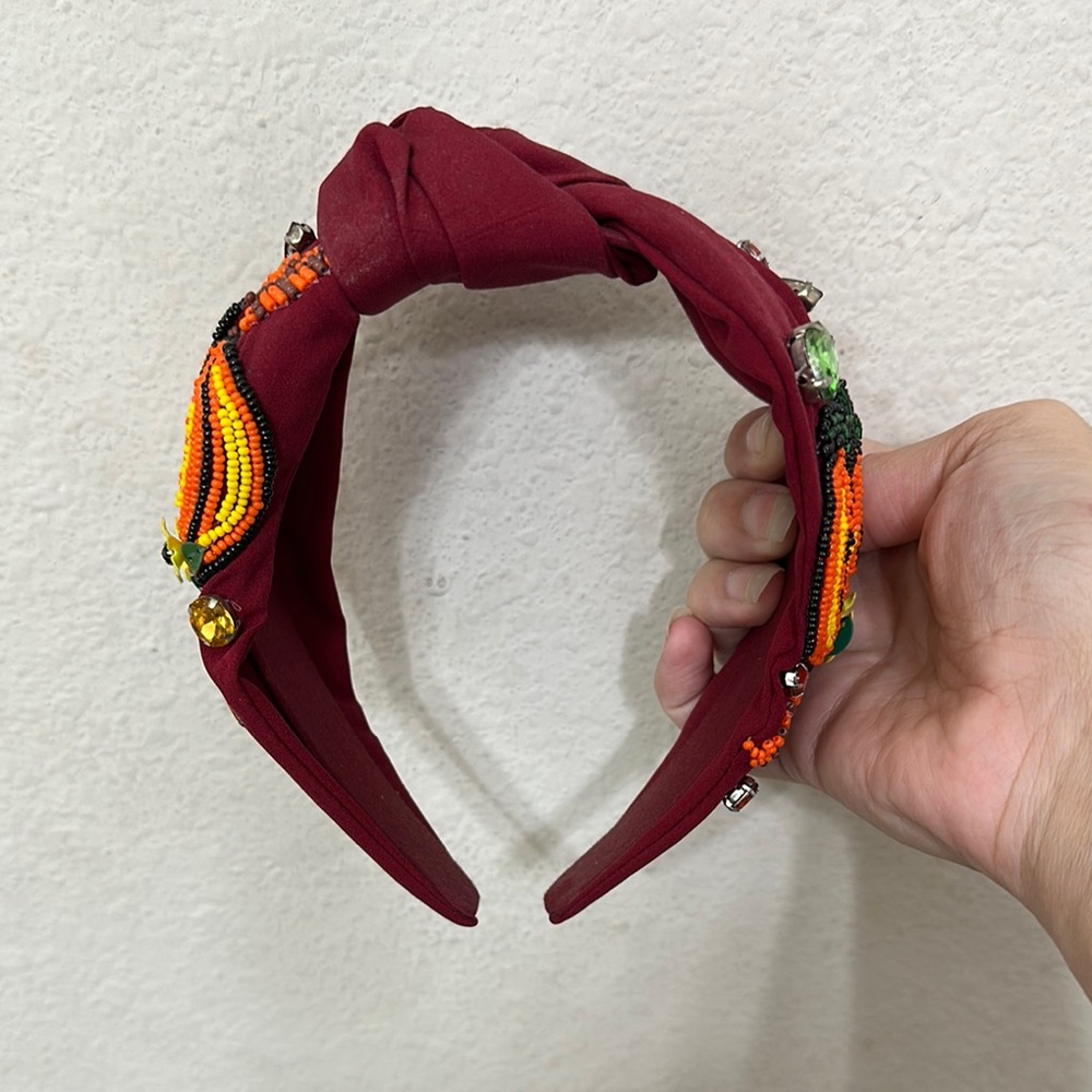 Embellished Burgundy Headband
